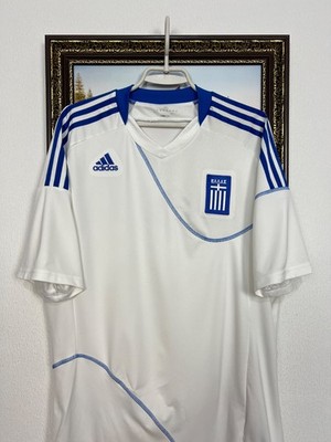 希少品adidas アディダス　ギリシャ代表 2010ユニフォーム　タグ付き白青 Greece Home football shirt 2010 Soccer Adidas Jersey Mens National
