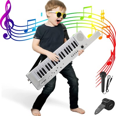 Digital Piano Keyboard 37 Keys, Portable Karaoke Keytar w/Microphone & Carry ...