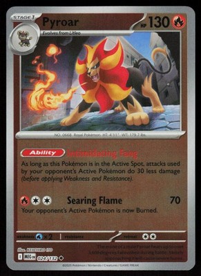 Pyroar 024/132 Uncommon Mega Evolution Pokemon Reverse Holo Near Mint