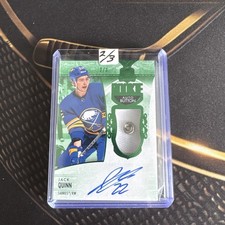 2022-23 UPPER DECK THE CUP Jack Quinn GREEN FOIL ROOKIE BUTTON AUTO RC