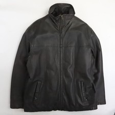 Columbia Leather Coat Jacket Size Large Brown
