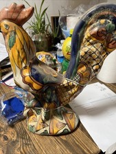Vintage Mexican Hand Painted Rooster In Real Good Shape