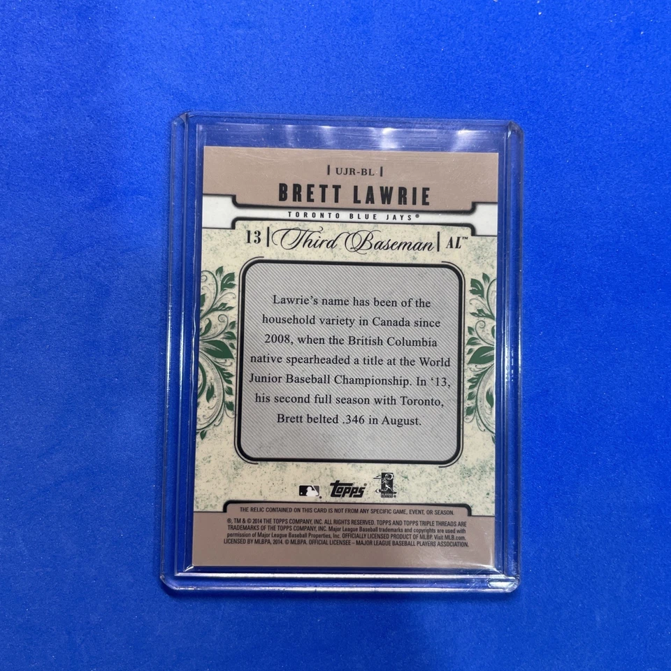 2014 Topps Triple Threads Unity Jumbo Relics #UJR-BL Brett Lawrie 14/18   - Image 2 of 2