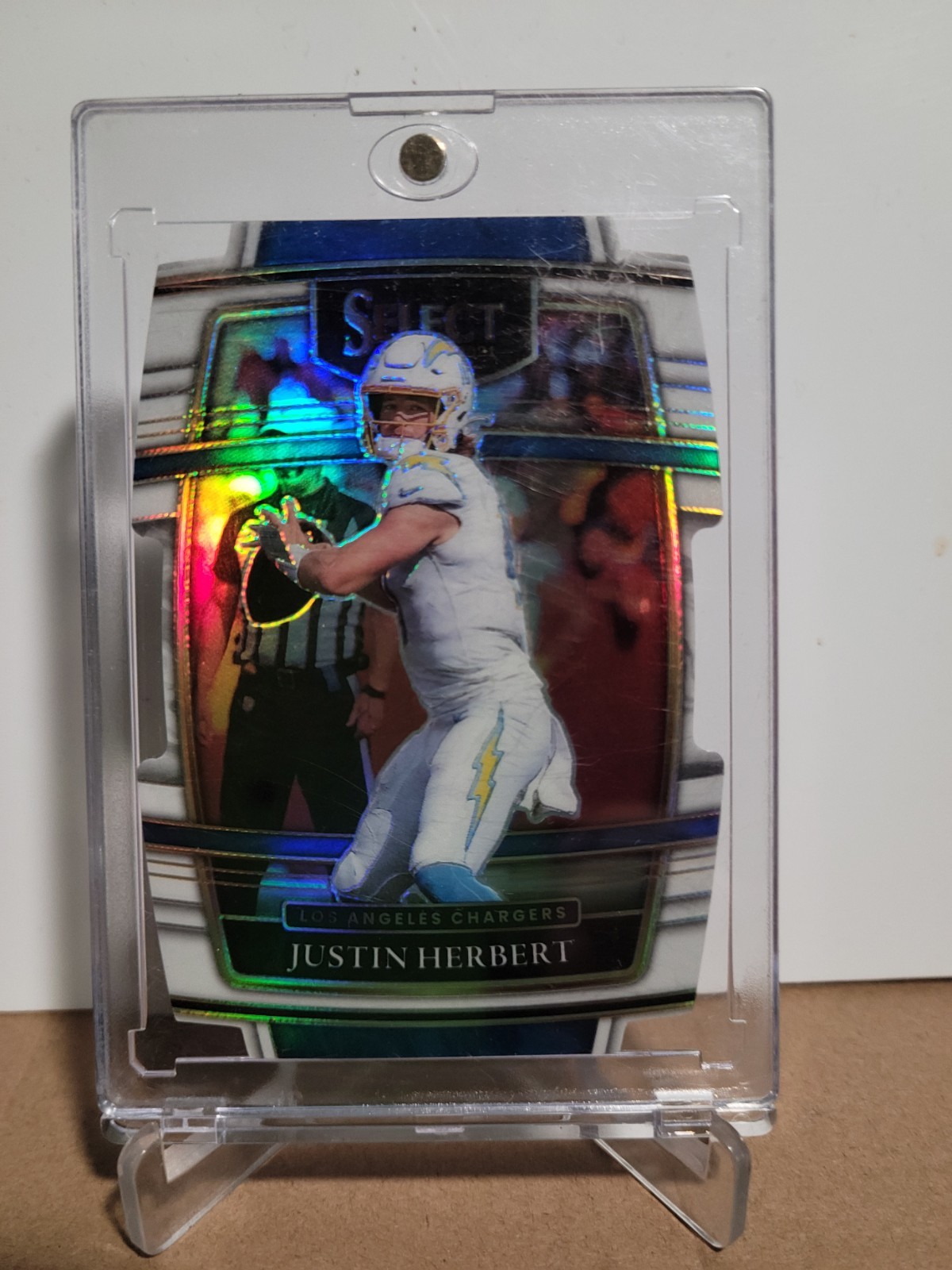 2021 Select Prizm White Die Cut #19 Justin Herbert Chargers /99