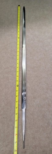Vntage Military Sword Blade Blank ONLY Sterile Unmarked Polished W/ Fuller 33.5"