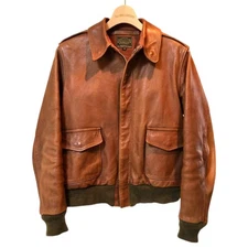 BUZZ RICKSON'S Type A-2 Brown Leather Jacket Size 38 Hinoya Exclusive F/S