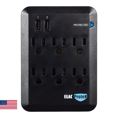 Elac PB-62S Protek 6 Outlet Wall Surge Protector