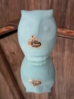 Vintage FENTON Blue Satin Solid Glass 3" Owl Figurine/Paperweight EXCELLENT