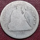 1862 Seated Liberty Quarter 25c Circulated #98741