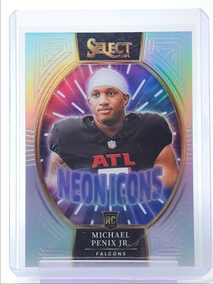 MICHAEL PENIX JR. 2024 SELECT NEON ICONS ROOKIE SILVER PRIZM RC Q4854