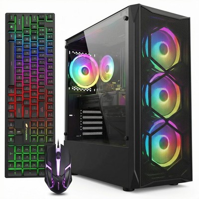 Gaming PC Desktop Computer Intel Core i7 up to 3.9GHz Radeon RX 580 8G 16G RAM