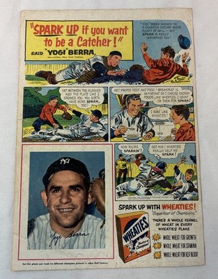 1953 Wheaties YOGI BERRA cartoon ad page ~ NY Yankees