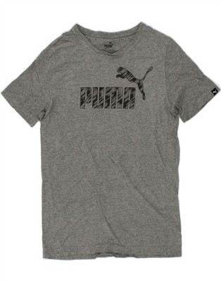 PUMA Mens Graphic T-Shirt Top Small Grey Cotton AK08