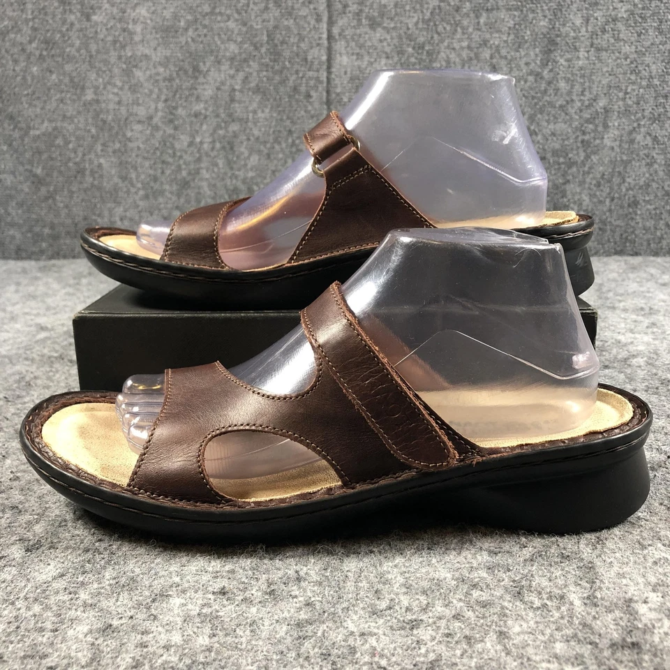 Sandalias Naot para mujer talla 11 EU 42 cuero marrón deslizables ajustables cómodas sin cordones Foto 3 de 4