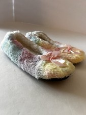 SLIPPERS Kids Girls Footlets Ages 5-10 Years Rainbow