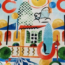 Mind The Gap Curtain Fabric 2.65m ~ VERANDA ~ LA DOLCE VITA ~ 100% Linen Design