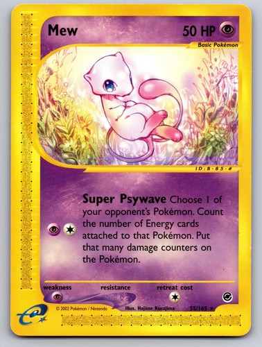 MEW 55/165 RARE EXPEDITION BASE SET POKEMON LIGHTLY PLAYED