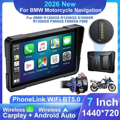 for 7'' BMW Motorcycle CarPlay Navigation GPS Music Sharing, Intercom,16-Pin