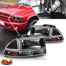 For 97-04 Dodge Dakotadurango Headlightlamp Black Housing Amber Corner Signal