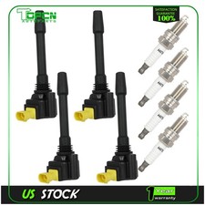 4 Ignition Coils & 4 Spark Plugs For Fiat 124 Spider 2017-2020 1.4L Turbocharged