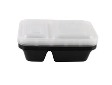 Mainstays 10 Piece 2 Compartment Meal Prep Food Storage Containers, Black