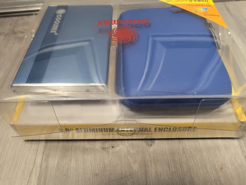 Coolmax BLUE External Enclosure (SATA) Aluminum USB 2.0 Plug Play PC/Mac Case - Image 3 of 4