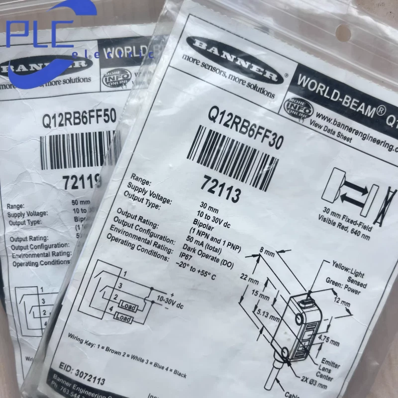 Banner Q12RB6FF30 Photoelectric sensor switches brand new free shipping - Image 2 of 3