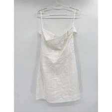 Reformation Madilyn White Linen Strapless Foldover Mini Dress Size 12 NWT