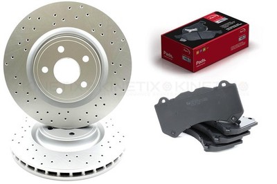 GELOCHTE BREMSSCHEIBEN BELÄGE VORNE FÜR JEEP GRAND CHEROKEE 6.4 SRT8 HEMI 5.7 380mm