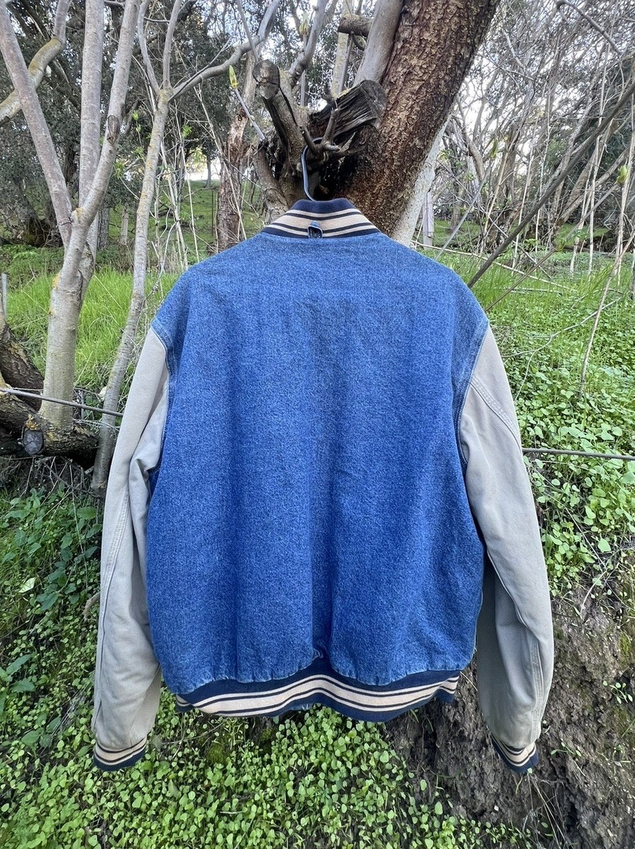 Vintage 90s Cambridge Classics Carhartt Style Denim Varsity Jacket