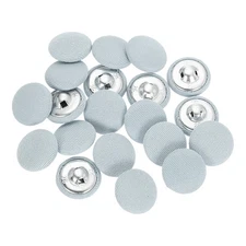 20Pcs Fabric Cloth Covered Button, 18mm 28L Metal Shank Buttons, Light Blue