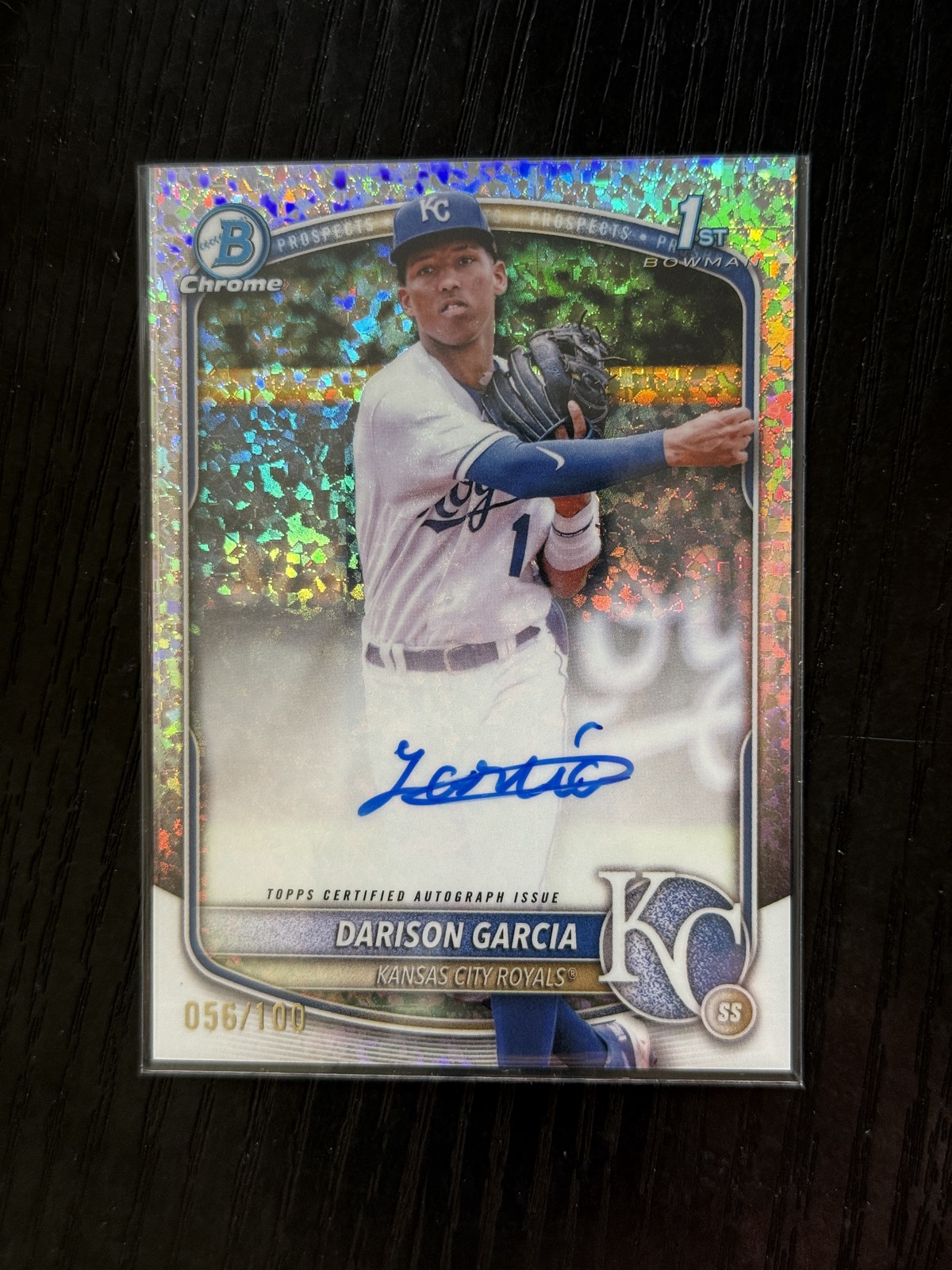 2025 Bowman Chrome #CPA-DG Darison Garcia Prospect Autographs Mini-Diamond #/100