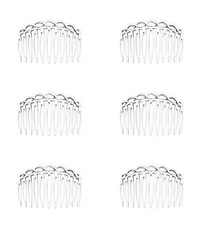 6 Pcs 11 Teeth Hair Side Combs 8.2 x 5.3 cm Tortoise French Twist Hair Barret...