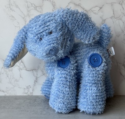 Baby Ganz Button Buddy Blue Puppy Dog 11  Plush Stuffed Animal Crinkle Tail Ears