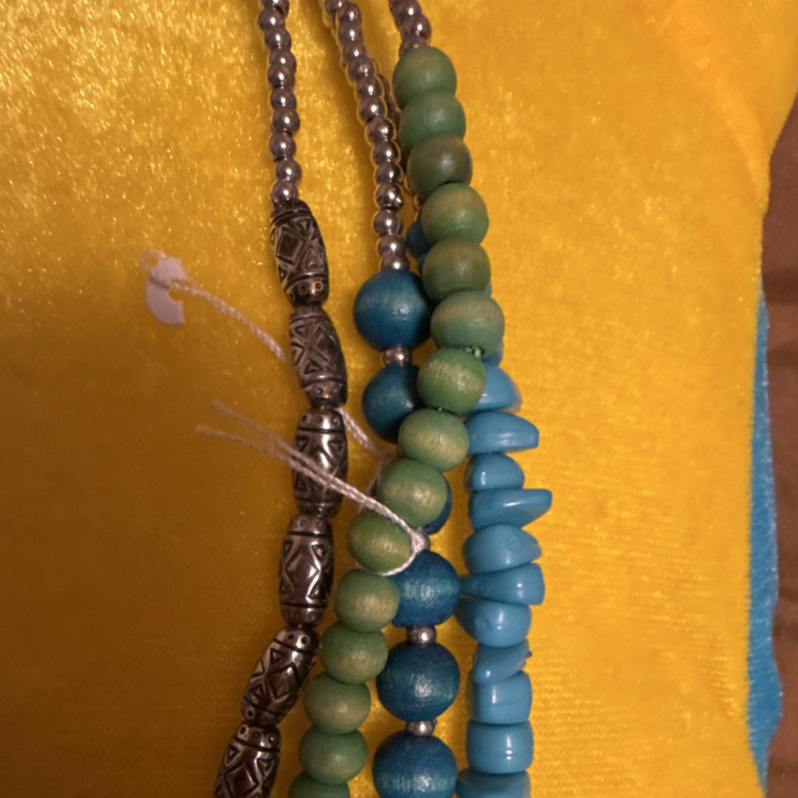 Multistrand Blue Shell Pendant Statement Necklace… - image 3