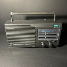 VTG SONY ICF-34 TV Sound AM FM TV Weather Radio Portable  Tested