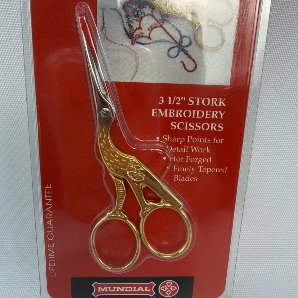 Vintage MUNDAIL- Stork Scissors, Gold, 3.5 Inch, German Solingen , Made In Italy - Image 3 of 4