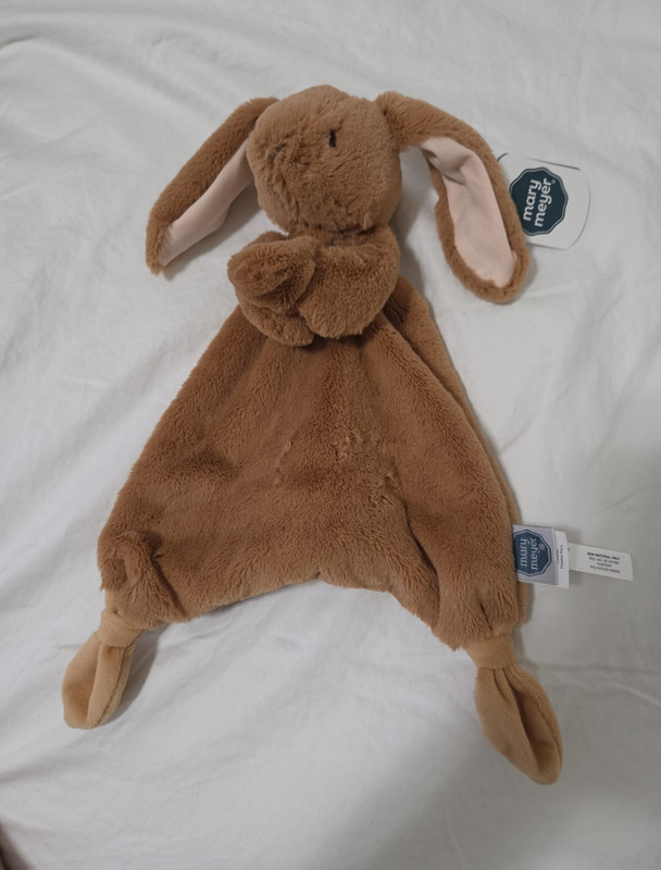 Mary Meyer Brown & Beige Bunny Lovey Security Blanket Plush, Model 1222 Birth+