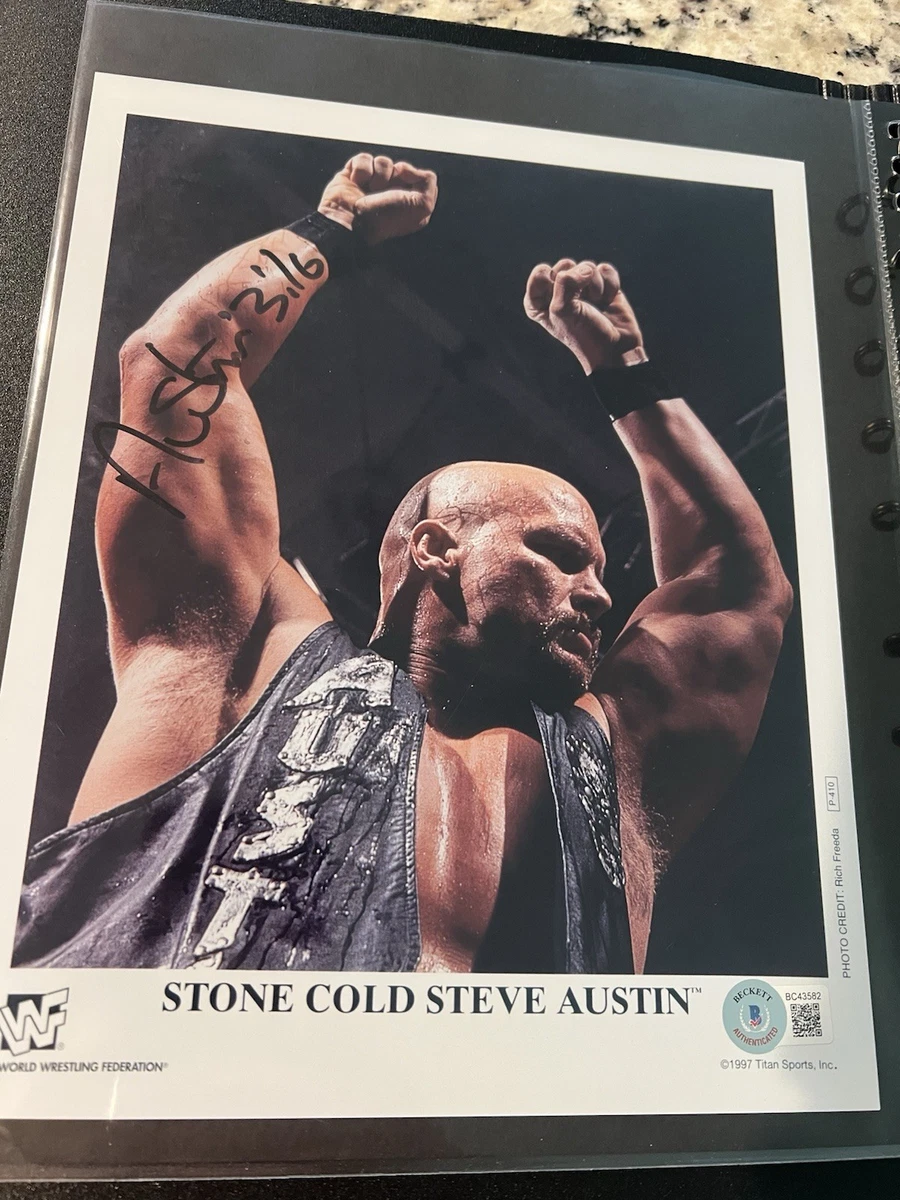 Stone Cold Steve Austin Wrestling Original Autographed Photos for