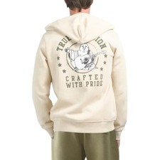 True Religion 2 Piece Sweatsuit Set Men's Size M Ivory Fleece Tracksuit NWT