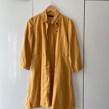 Zara yellow pure linen dress size S