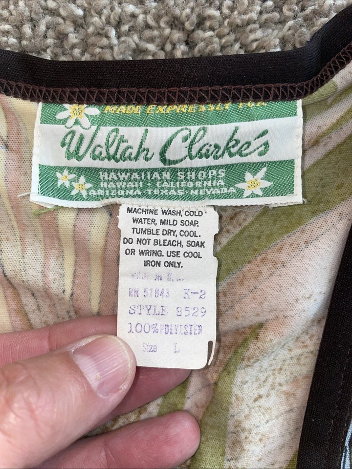 Vestido Hawaiano Waltah Clark’s Vintage Con Chaqueta Talla Grande Foto 2 de 4