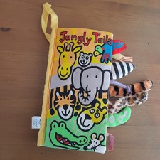 JELLYCAT JUNGLY TAILS SENSORY CRINKLE BOOK - VGC - NO SOUNDS