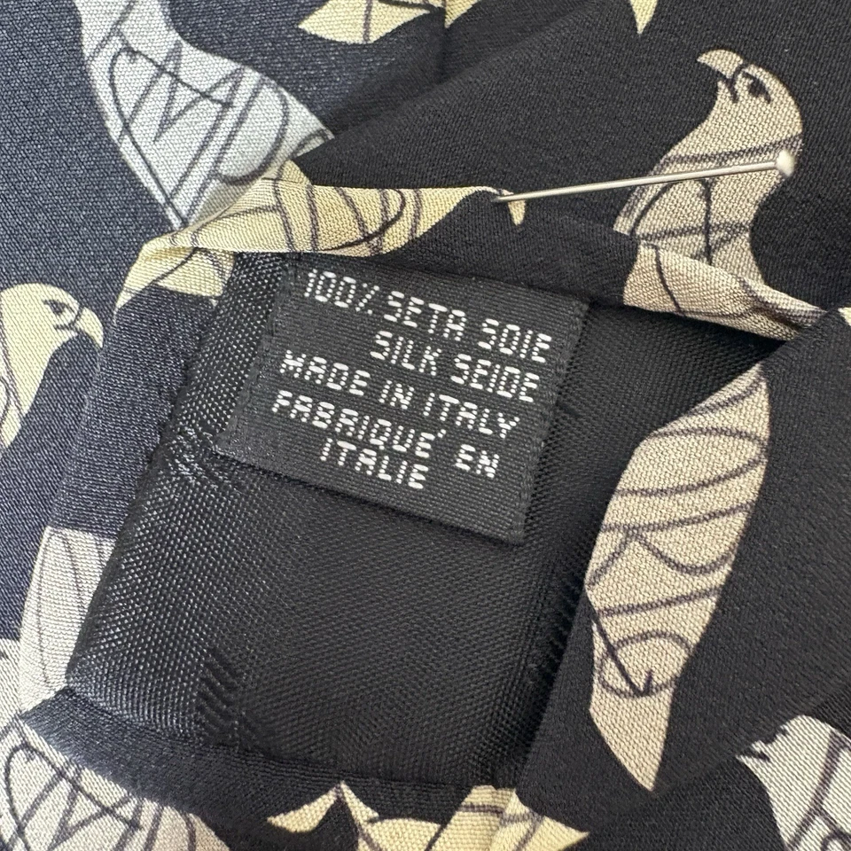 Emporio Armani галстук галстук голубь печать 100% шелк сделано в Италии 57» винтажный редкая - Изображение 4 из 4