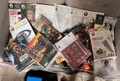 bulk 21 Xbox Magazines 360 Large Collection Many Sealed Original Demo Discs