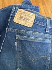 Vintage 80s 90s Levis 517 Jeans Blue Denim Bootcut Orange Tab 33x31 Made in USA