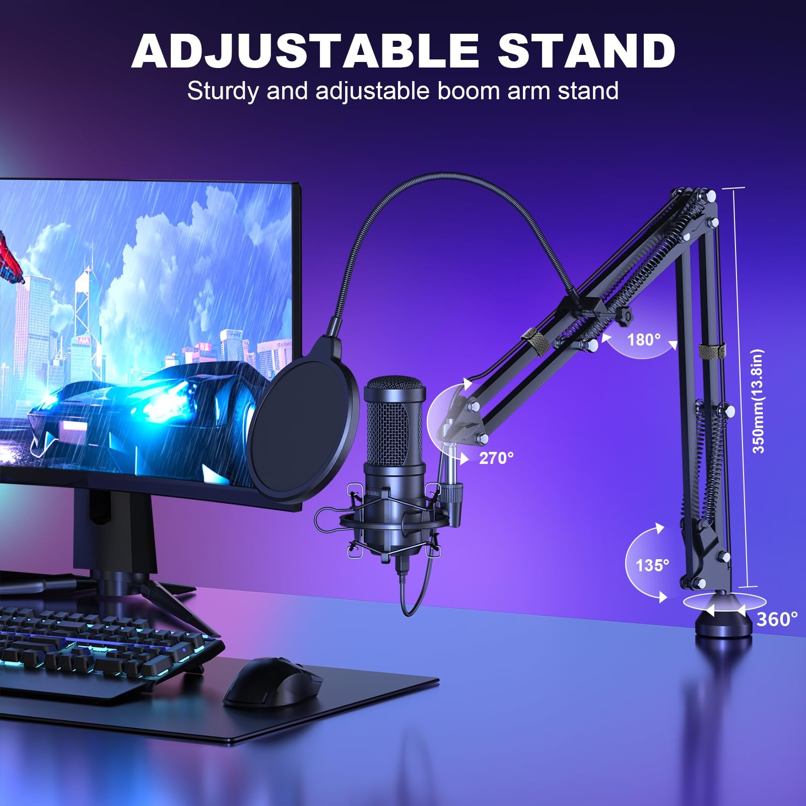 Microphone AK-60 pour studio et diffusion en direct noir
