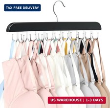 Bra Hanger for Closet, Tank Top Organizer 20 Hooks Capacity Foldable Wood Space