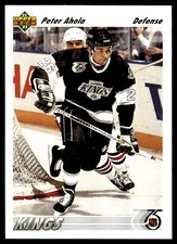 1991-92 Upper Deck #543 Peter Ahola Los Angeles Kings Rookie Hockey Card. rookie card picture