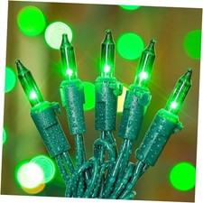 50-Count Green Christmas Lights,13Feet Incandescent 50 count Green Green Wire